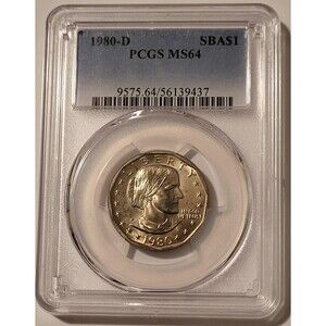 1980 D Susan B Anthony Dollar MS64 PCGS